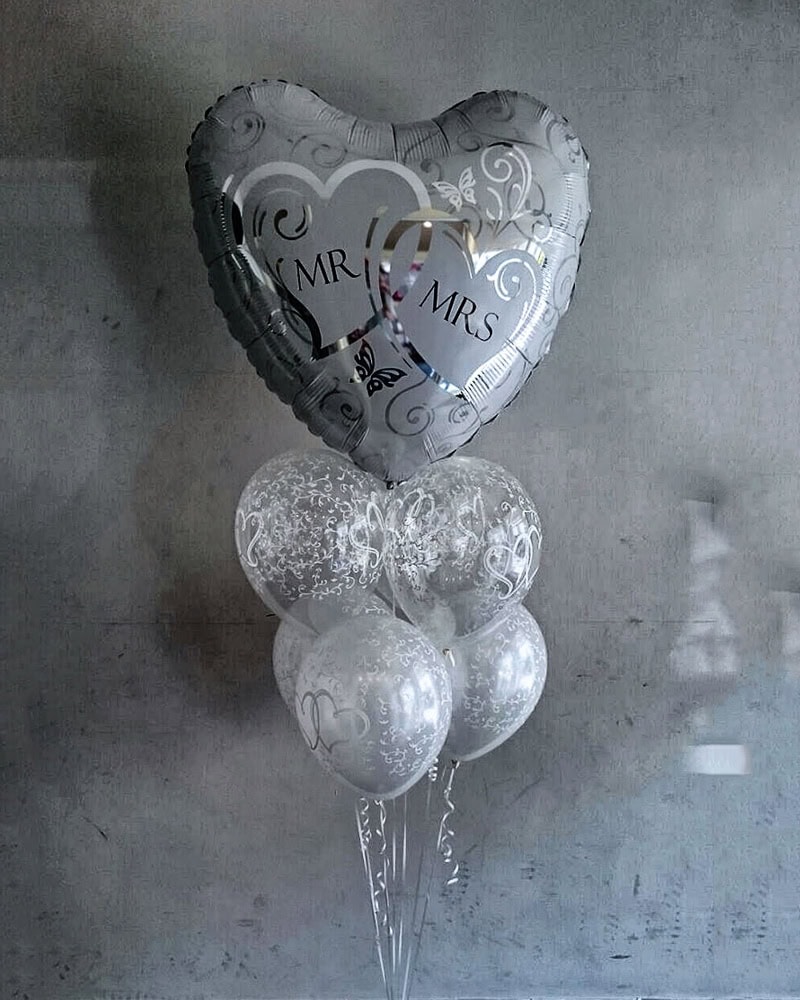 Mr and Mrs Large Foil Balloon Layer Decoration